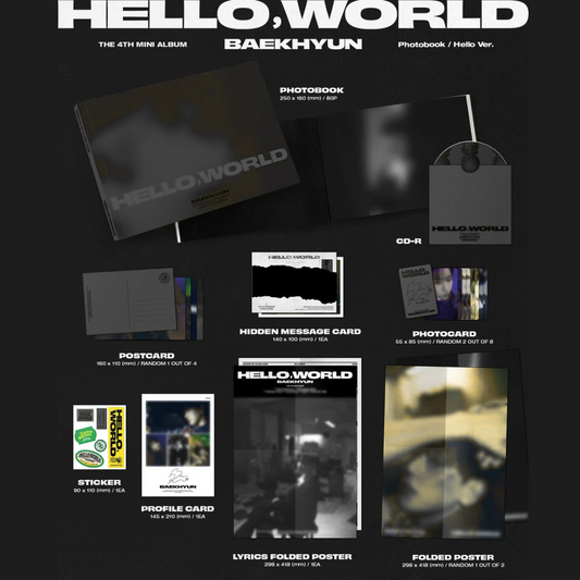 BAEKHYUN (EXO) - HELLO, WORLD (THE 4TH MINI ALBUM) PHOTOBOOK VER.