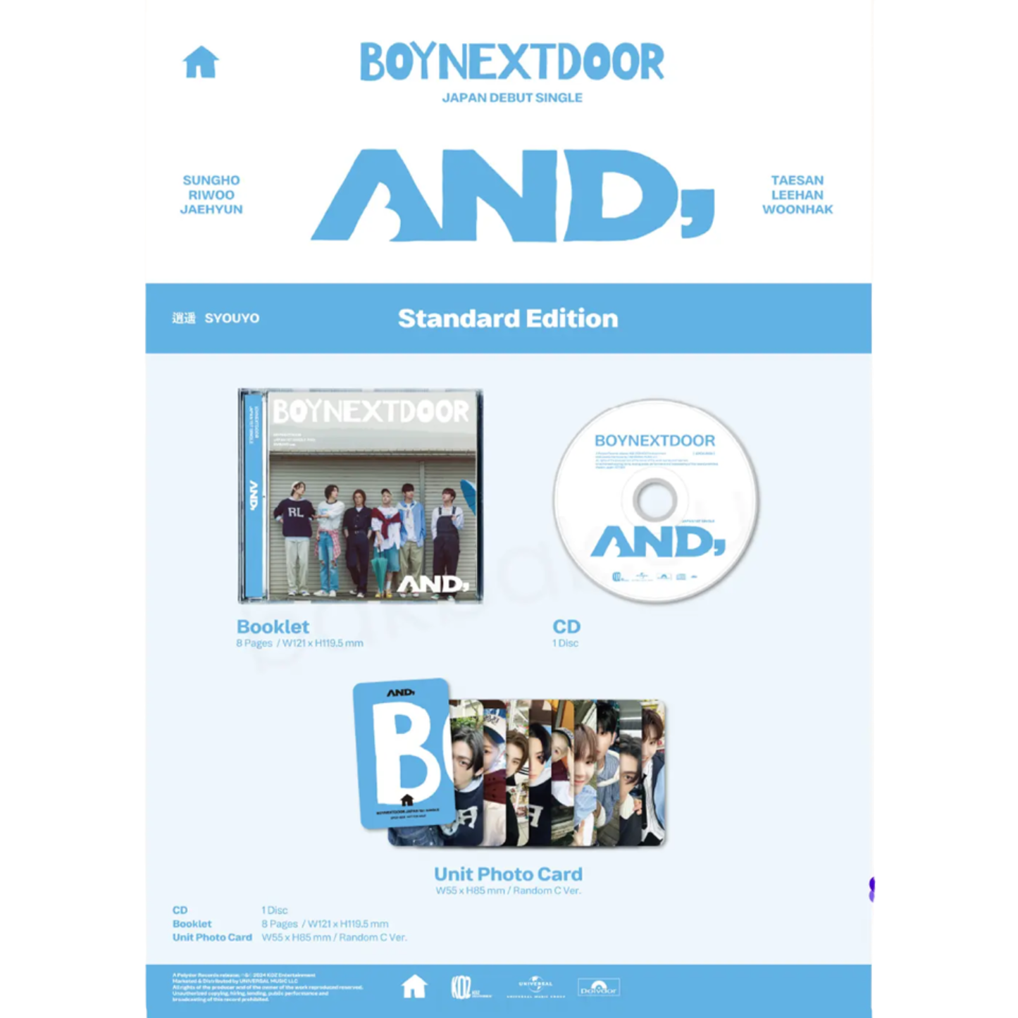 BOYNEXTDOOR – And, (Standard Edition) [1st Japan Single Album]