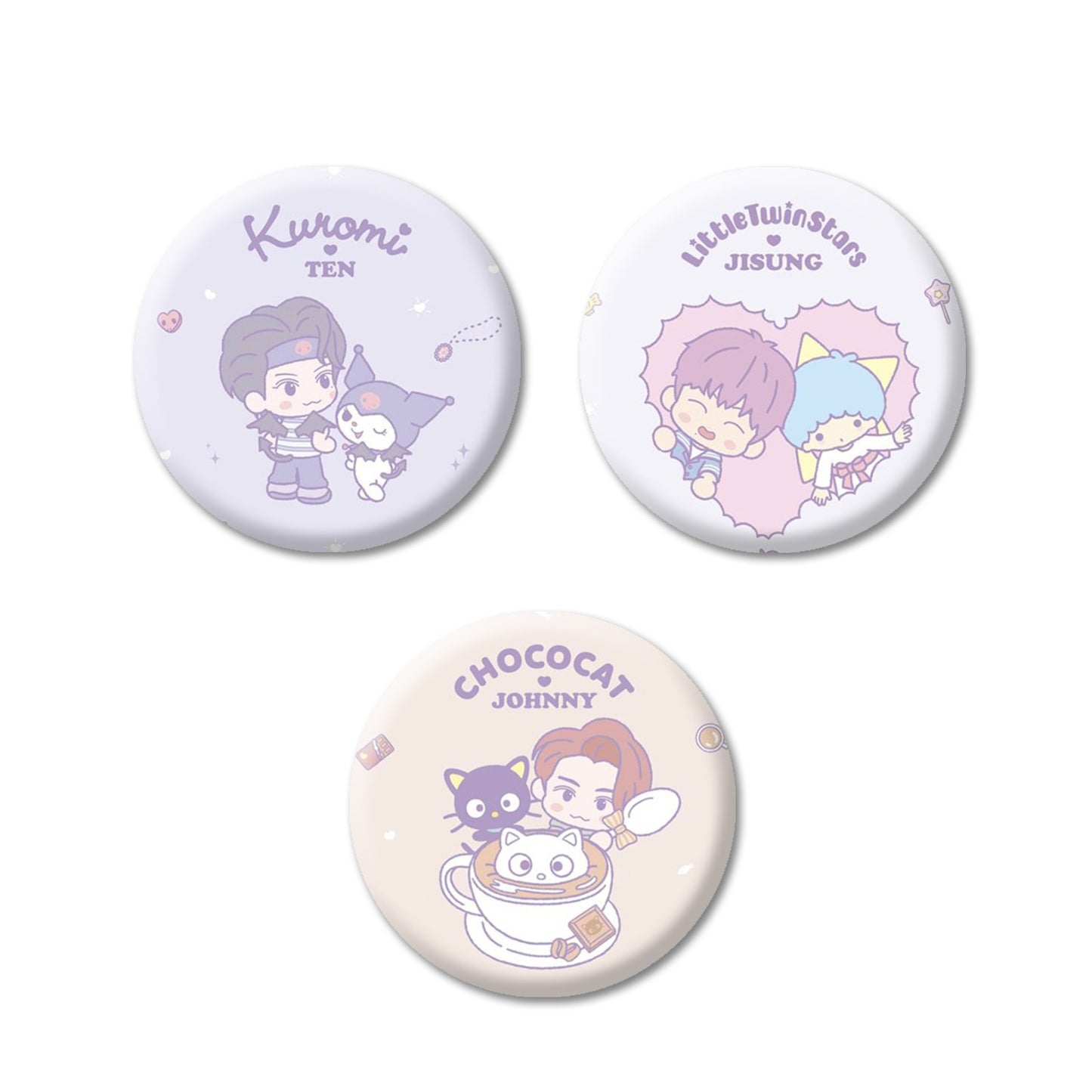 NCT x Sanrio set bedževa