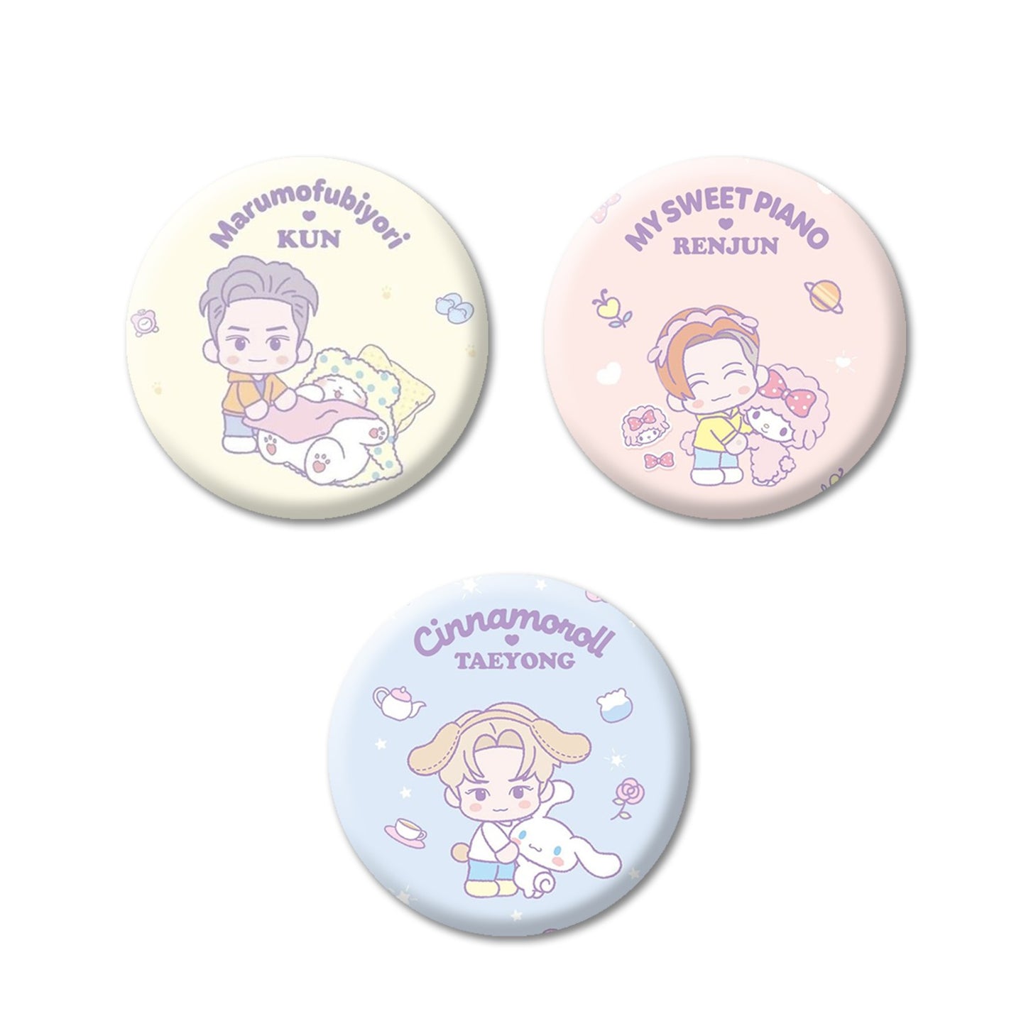 NCT x Sanrio set bedževa