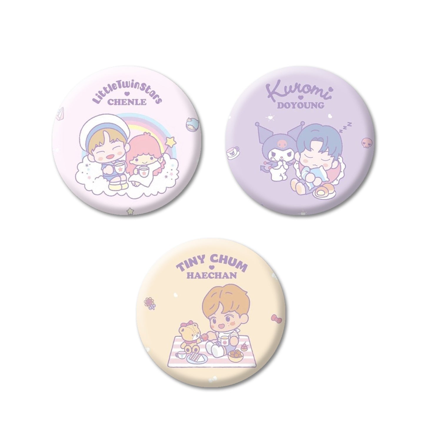 NCT x Sanrio set bedževa