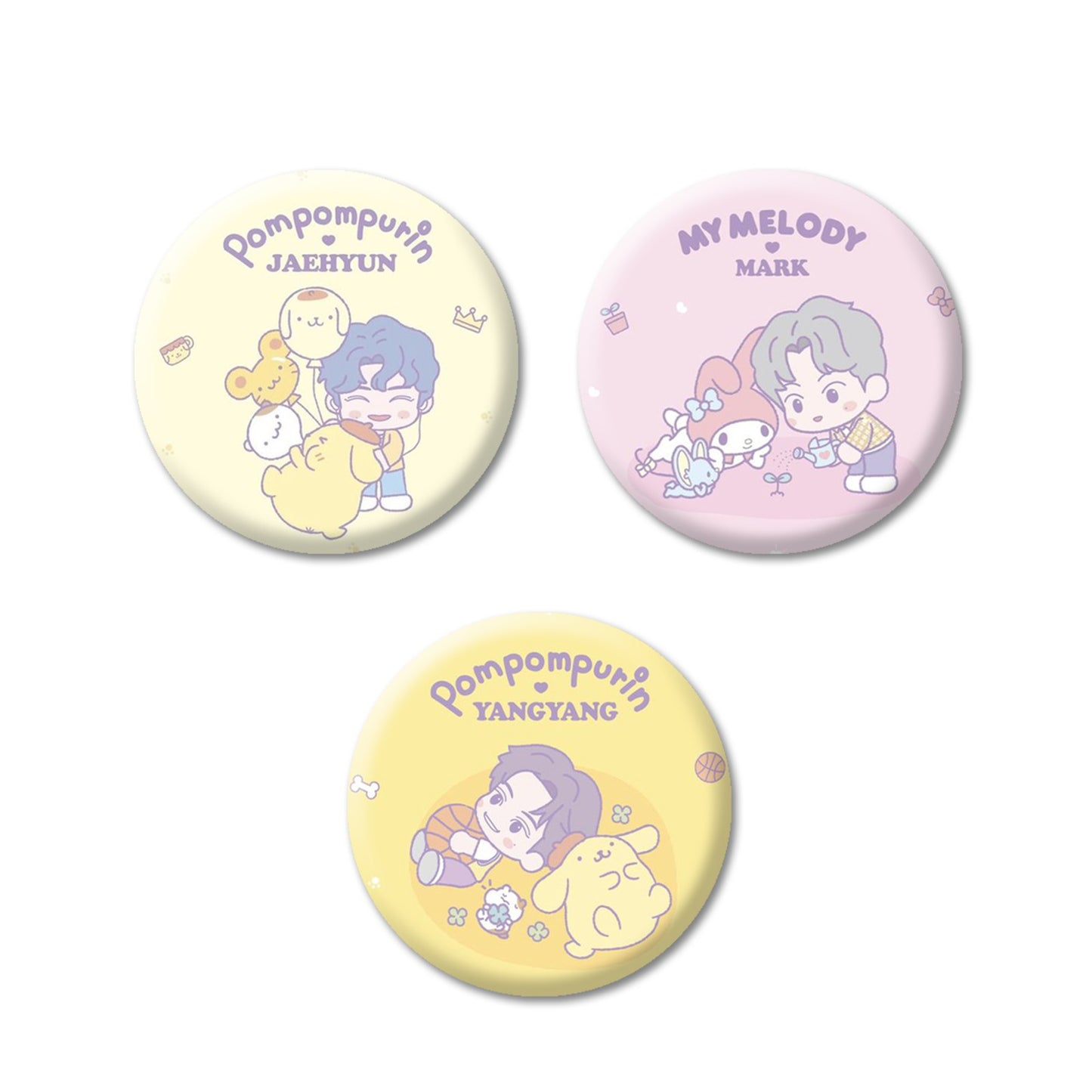 NCT x Sanrio set bedževa